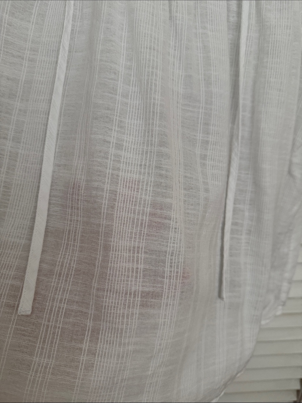 GAP White Gauze V-Neck Tie Front Cap Sleeve Blouse - Picture 6 of 8